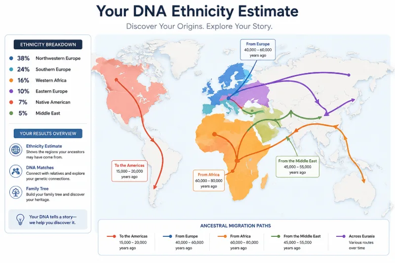 ancestry DNA ethnicity estimate and migration routes